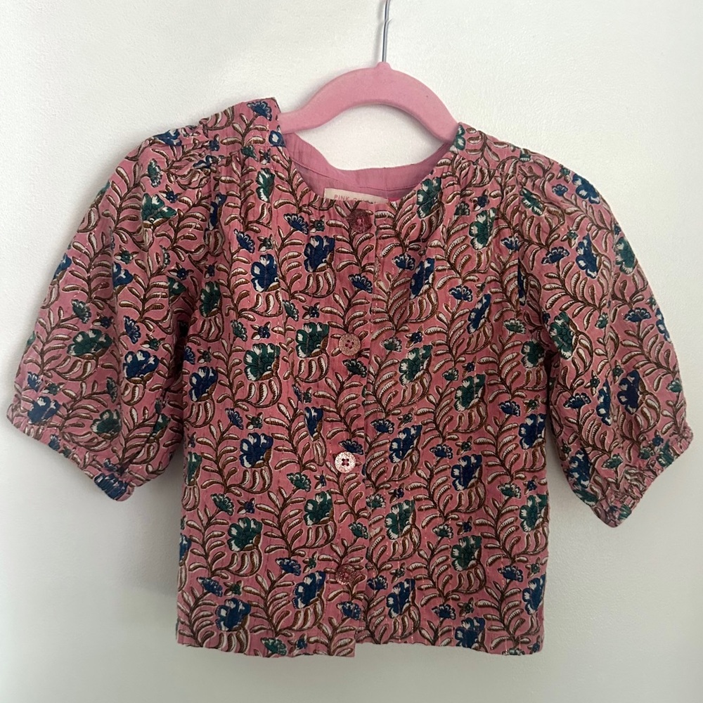 Pink Chicken Kids Top  - Pink and Blue Floral